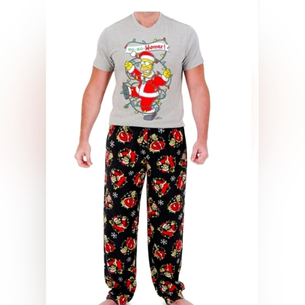 the Simpsons Mens Christmas Fun pjs pajamas sleepwear Nwt - Picture 5 of 5